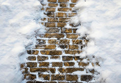 Kate Winter Snow Brick Road Floor Printed Backdrop Designed by Kate Image