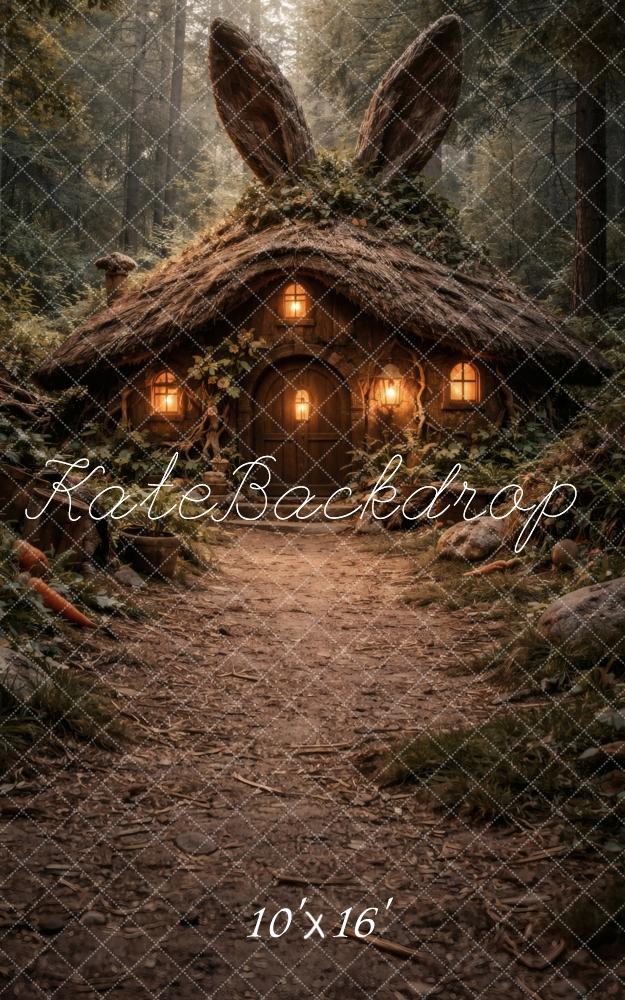 Kate Sweep Fairy Fantasy Bunny House Forest Printed Backdrop Designed by Vertigo Productions