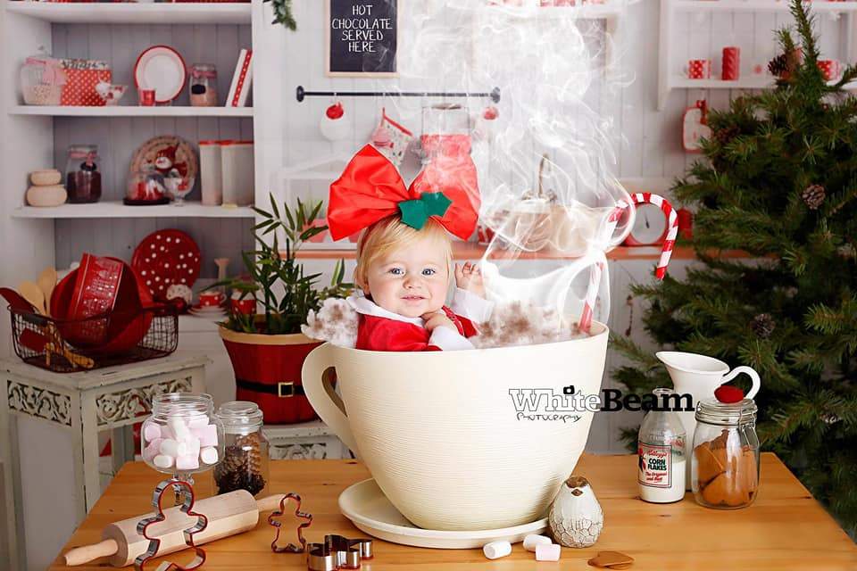 Kate Christmas Kitchen Backdrop White Wall for Photography(U.S. only) (Clearance US only)