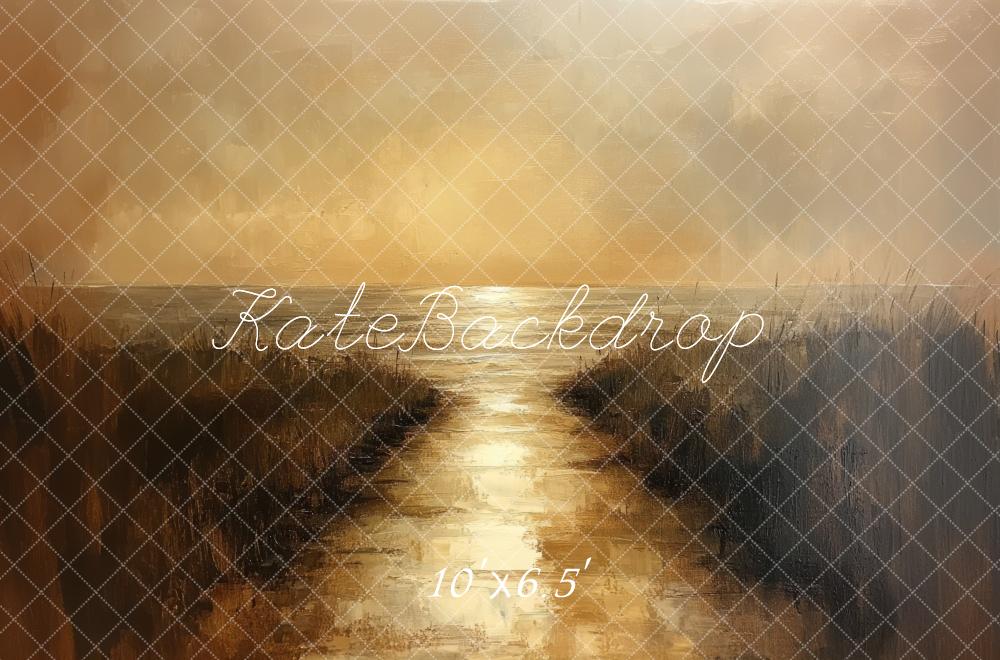 Fine Art Sunset Beach Pad Achtergrond Designed by Mini MakeBelieve