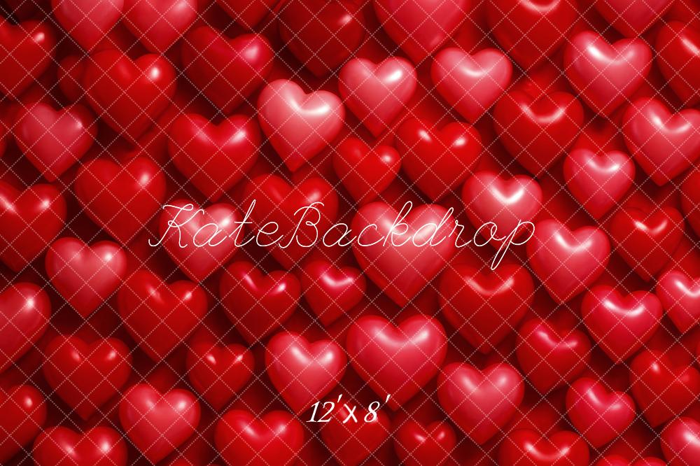 Kate Valentine's Day Red Heart Pattern Backdrop Designed by Megan Leigh Photography