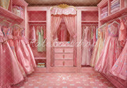 princess dress wardrobe Kate Fashion Doll Pink Walk In Closet Printed Backdrop Designed by Emetselch, Microfiber (Printed) / 10x8.2ft believe toys and a STYLE:A09233006 Quatrefoil Kit for Ikea BOOTIES