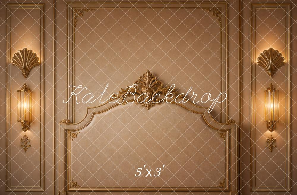 Kate Headboard Gold Ornate Vintage Wall Panel Printed Backdrop Designed by Vertigo Productions