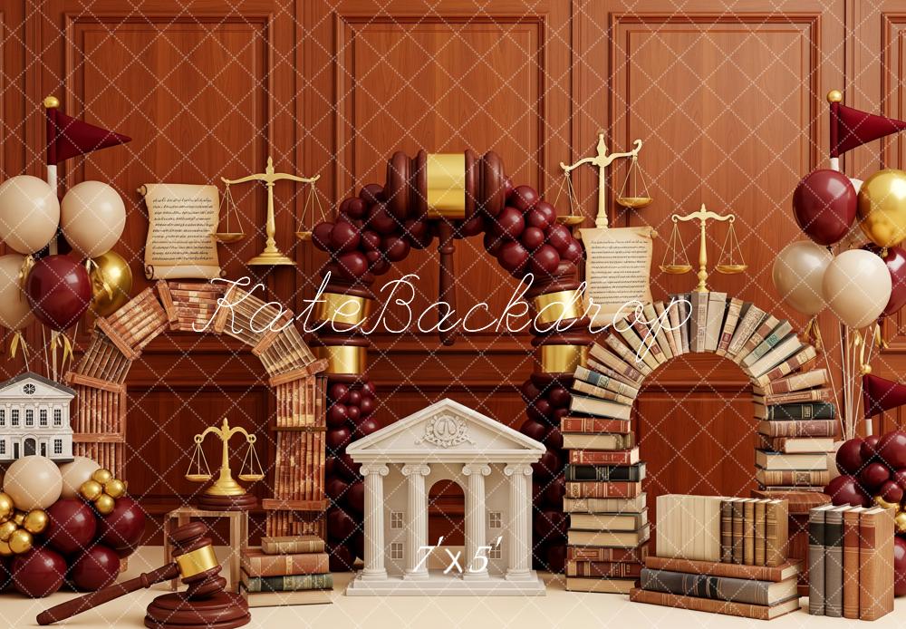Kate Cake Smash Little Court Law Books Justice Scales Balloons Backdrop Designed by Patty Roberts