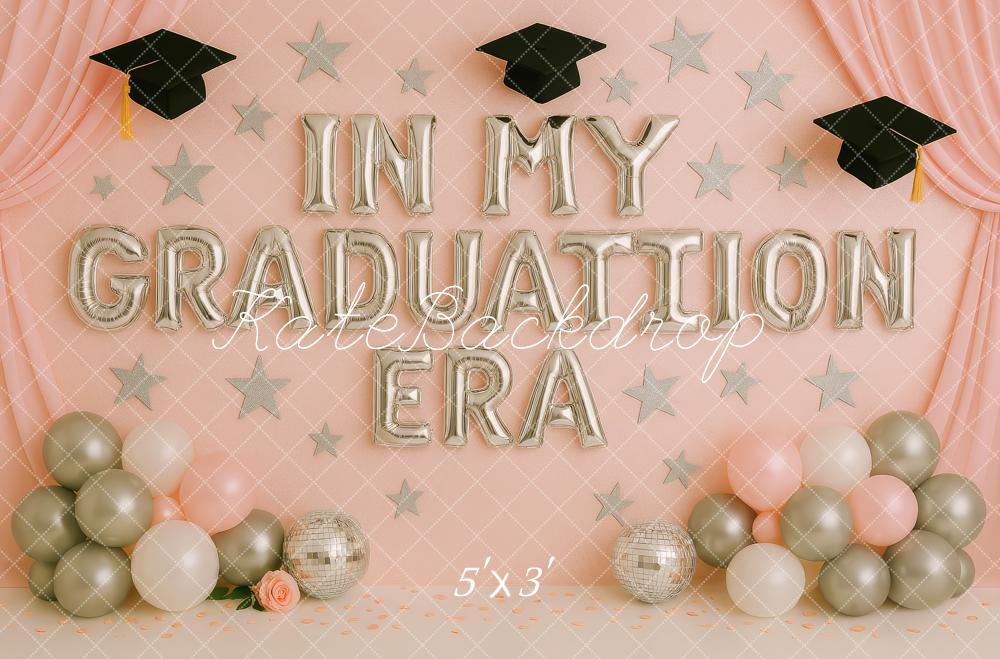 Kate Graduation Balloon Stars Pink Backdrop Designed by Patty Roberts