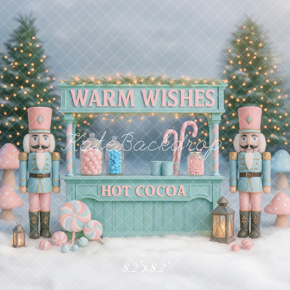 Kate Christmas Nutcracker Hot Cocoa Stand Snow Backdrop Designed by Ashley Paul