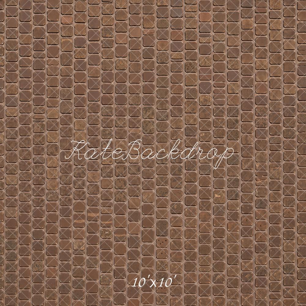 Kate Brown Mosaic Tile Floor Printed Backdrop Designed by Kate Image