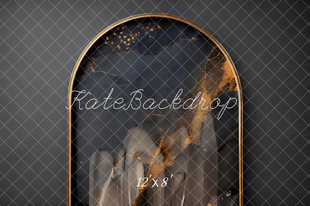 Kate Black Gold Abstract Arch Printed Backdrop Designed by Mini MakeBelieve