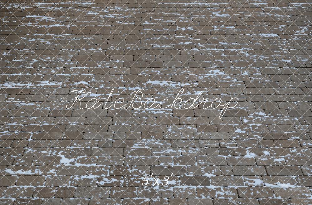 Kate Cobblestone Snow Floor Printed Backdrop Designed by Emetselch