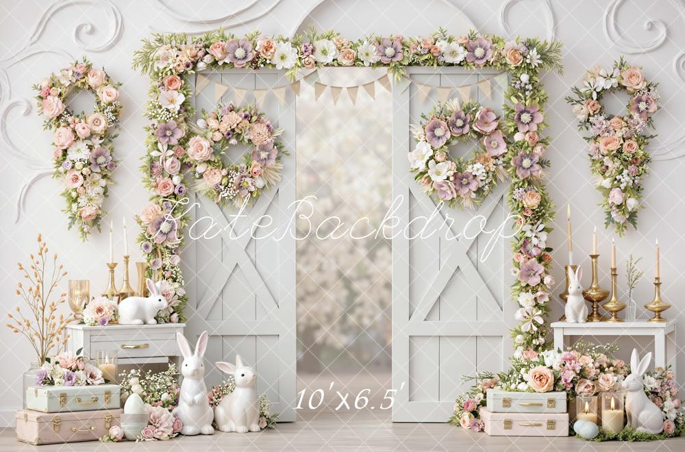 Kate Easter Bunny Flower Arch Pastel Decor Backdrop Designed by Mini MakeBelieve