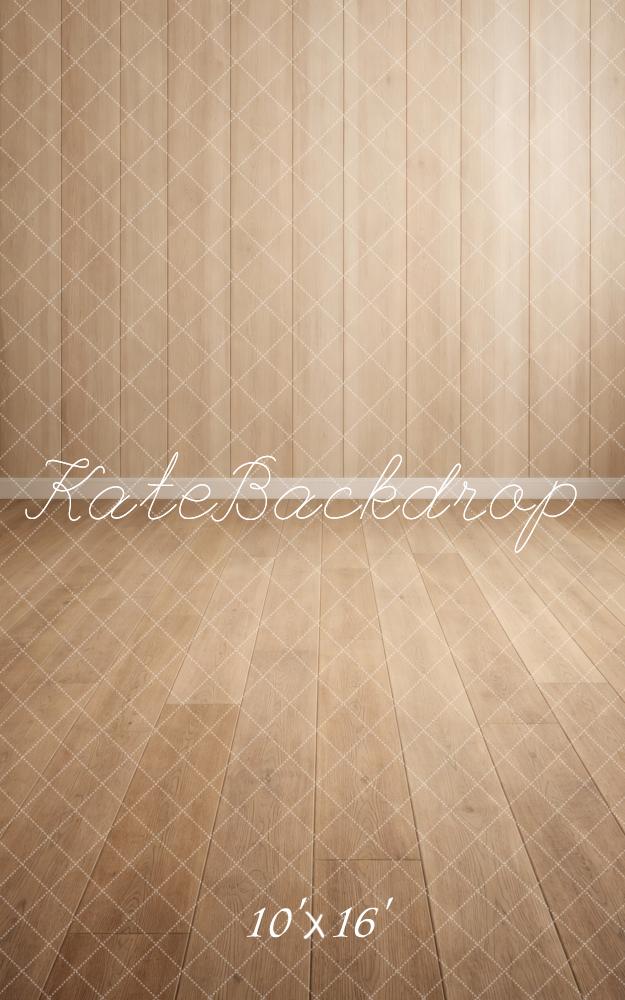 Kate Sweep Light Brown Wood Floor Printed Backdrop Designed by Vertigo Productions