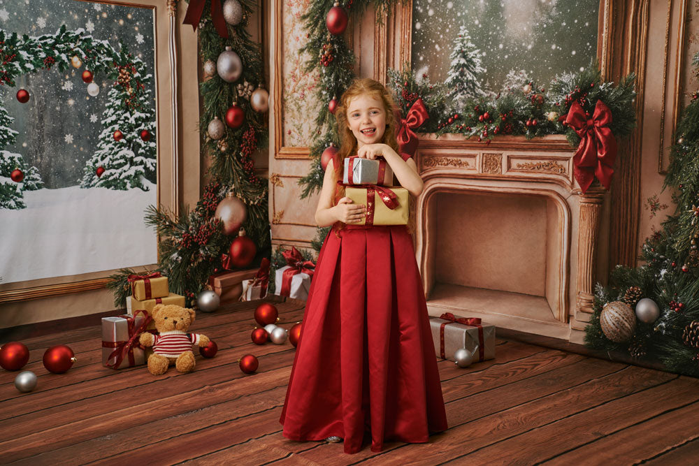 RTS Kate Christmas Fireplace Room Set Photo Kit Photography Backdrops&Props Themed Bundle
