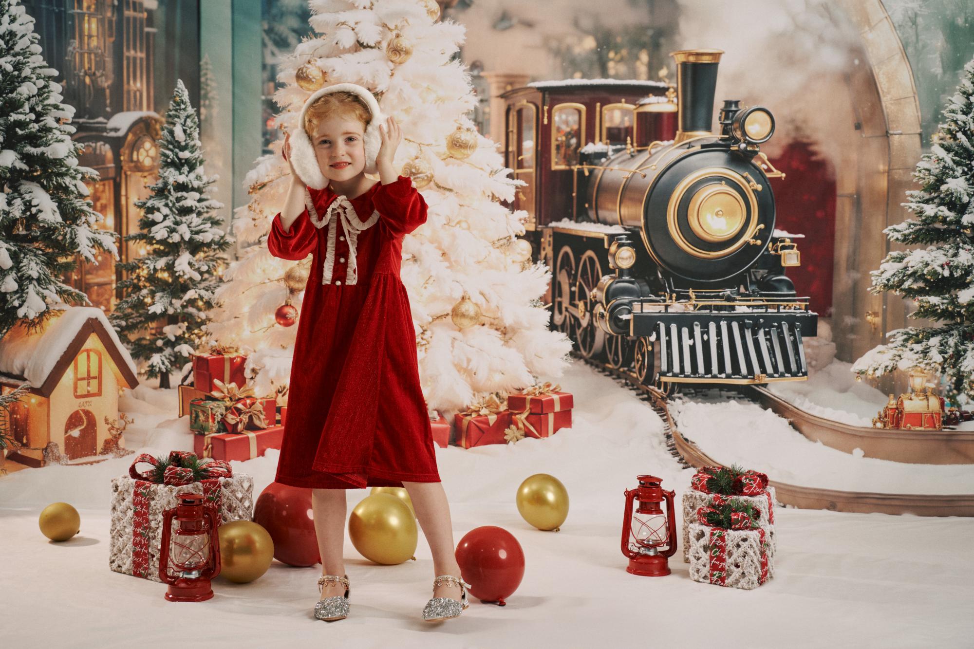 Kate Christmas Eve Train Photo Kit Photography Backdrops&Props Themed Bundle