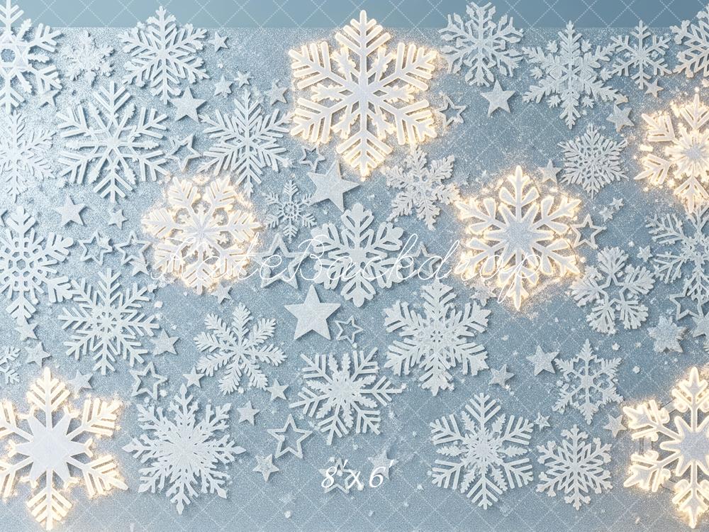 TEST Kate Winter Snowflake Stars Blue Backdrop Designed by Patty Roberts
