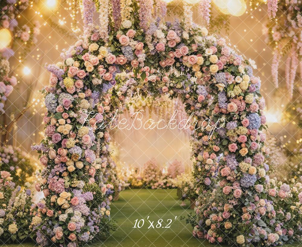 Kate Spring Flower Arch Pastel Floral Garden Backdrop Designed by Emetselch