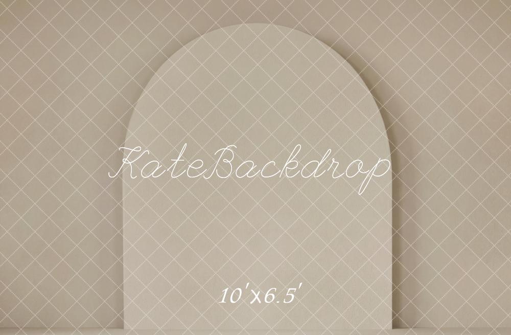 Kate Minimalism Beige Arch Wall Printed Backdrop Designed by Emetselch