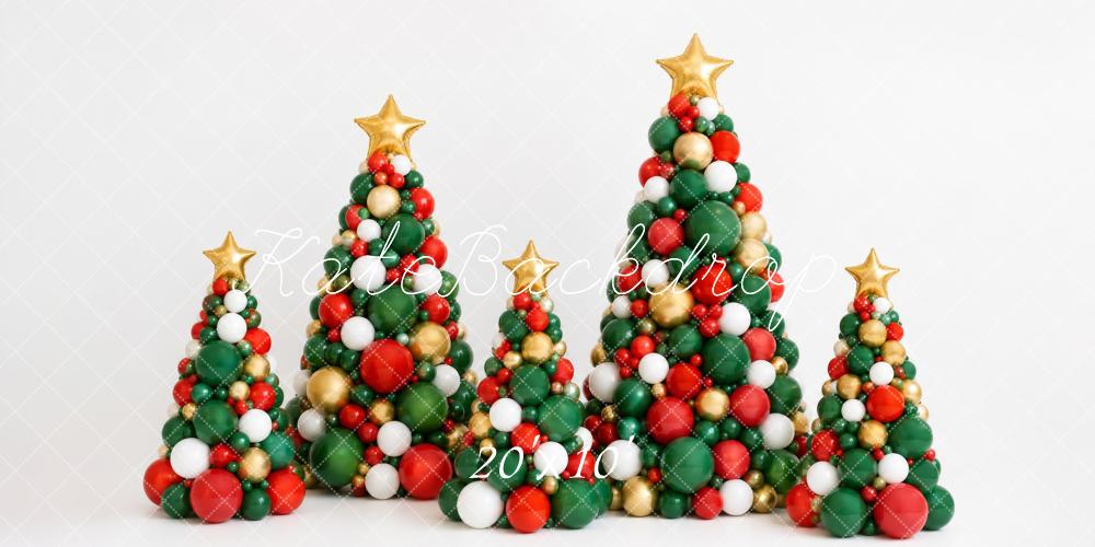 Kate Christmas Balloon Christmas Trees Kids Printed Backdrop Designed by Megan Leigh Photography