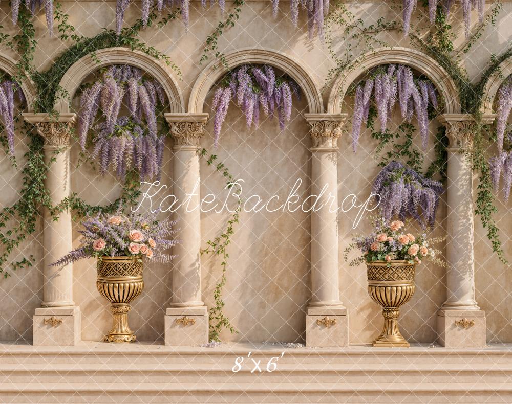 Kate Arches Columns Wisteria Flowers Backdrop Designed by Emetselch