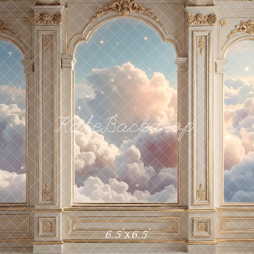 Kate Arch Baroque Window Cloud Sky Printed Backdrop Designed by Mini MakeBelieve