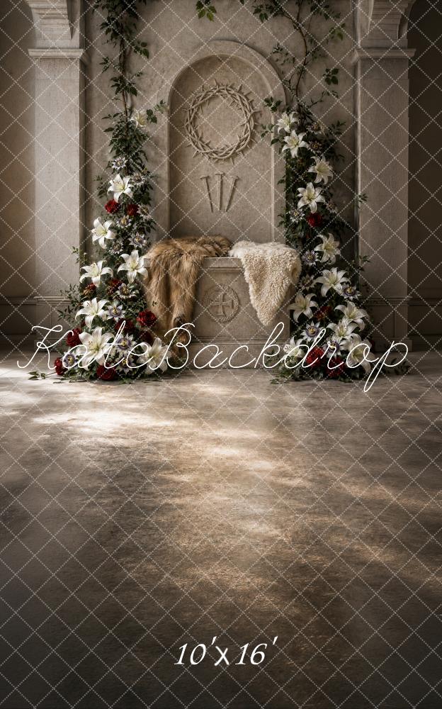 Kate Sweep Christian Passion of Christ Crown of Thorns Three Nails Printed Backdrop Designed by Ashley Ward