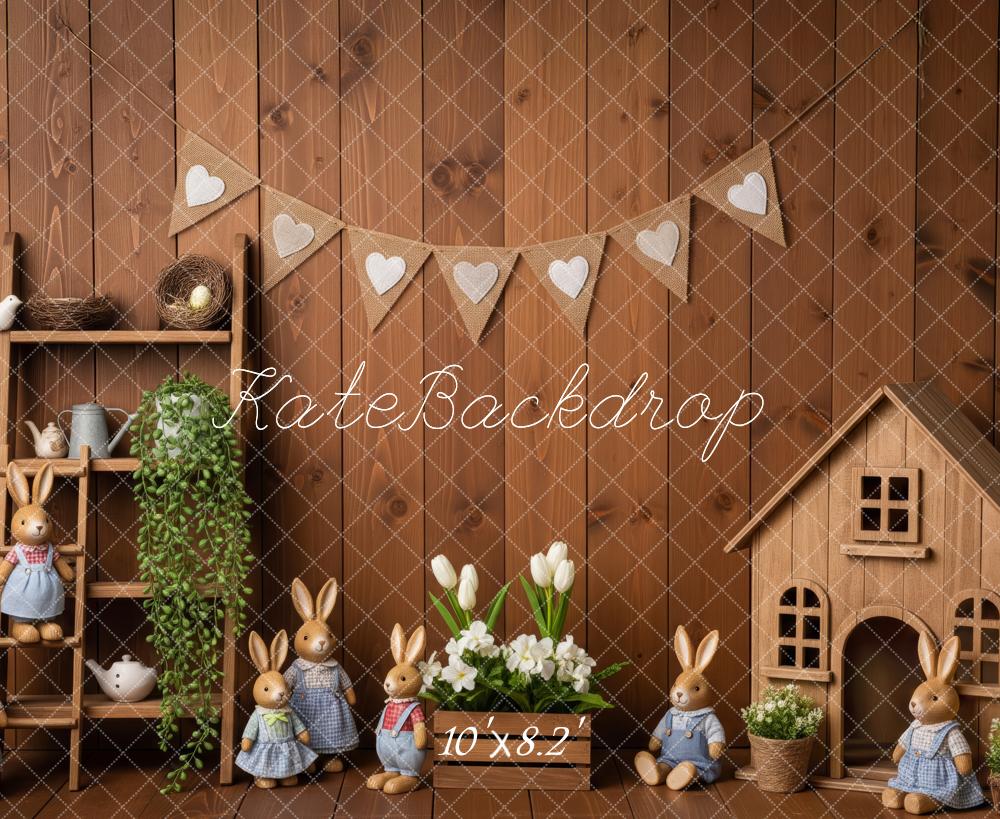 Kate Easter Bunny Wooden Wall Shelf House Backdrop Designed by Patty Roberts