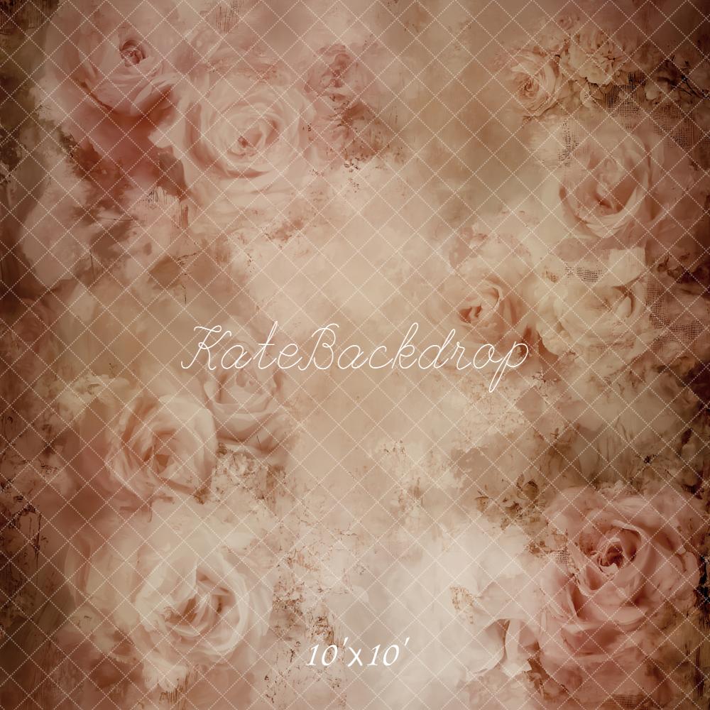 Kate Fine Art Vintage Pink Rose Flowers Backdrop Designed by Emetselch