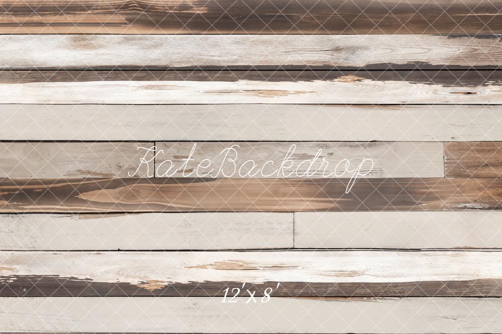 Kate Light Brown White Retro Wood Floor Backdrop Designed by Emetselch