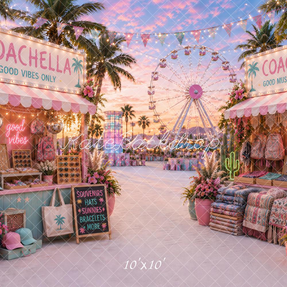 Kate Summer Desert Festival Market Ferris Wheel Printed Backdrop Designed by Ashley Paul