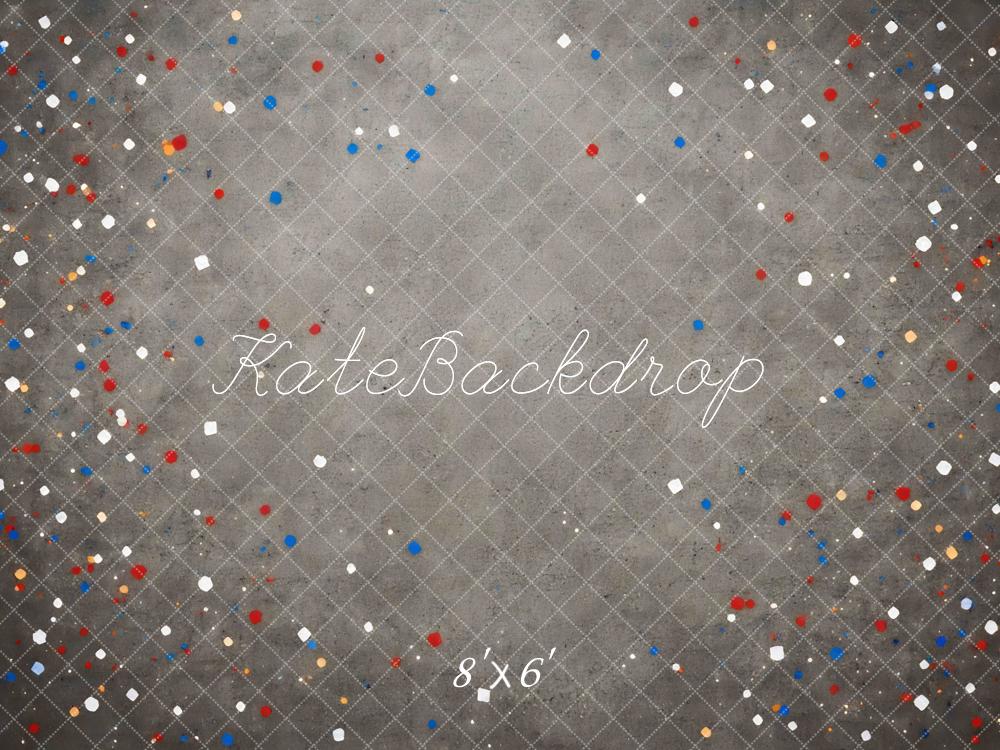 Kate Gray Confetti Grid Printed Backdrop Designed by Mini MakeBelieve