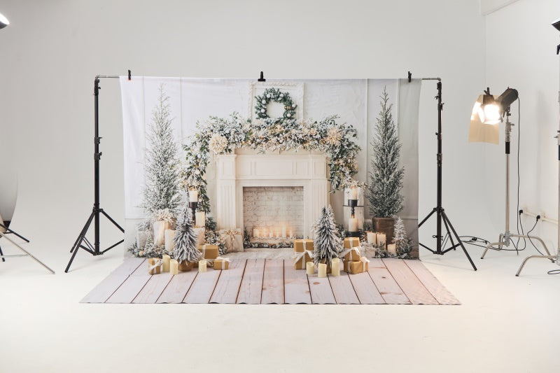 Kate Christmas White Fireplace Photo Kit Photography Backdrops&Props Themed Bundle