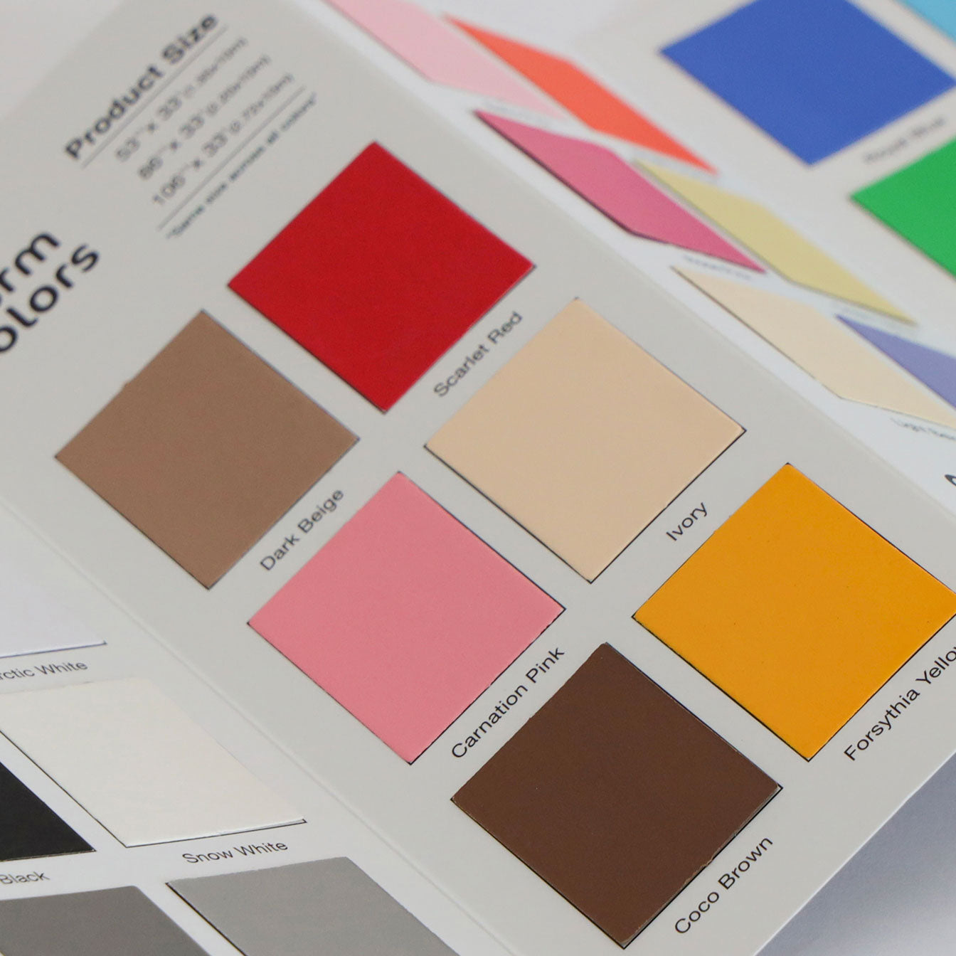 Kate Seamless Paper Color Chart - Real Paper Swatches