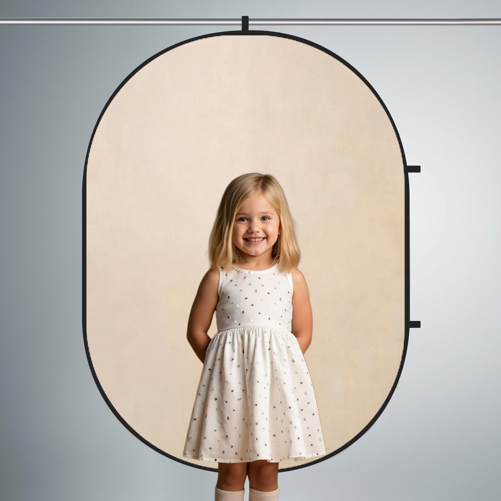 RTS Kate Solid Orange/ Ivory Microfiber Collapsible Backdrop for Photography 5X6.5ft(1.5x2m) (US & CA Only)