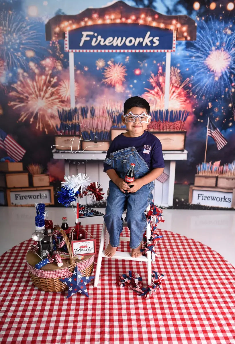 Independence Day Vuurwerkstand Viering Foto Achtergrond Designed by Emetselch