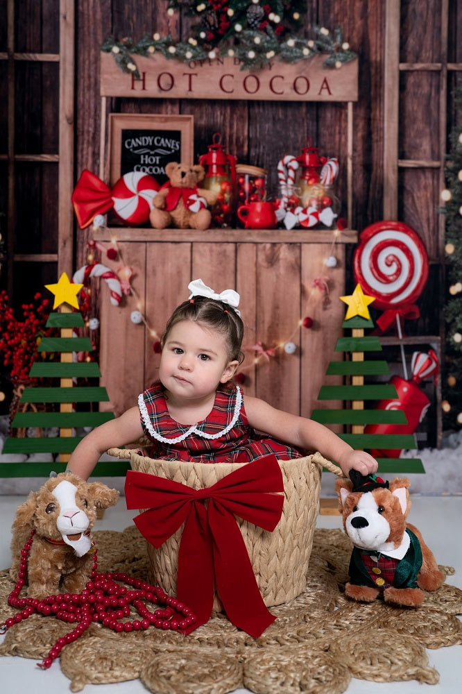 Kate Christmas Tree Backdrop Winter Hot Cocoa Designed by Emetselch