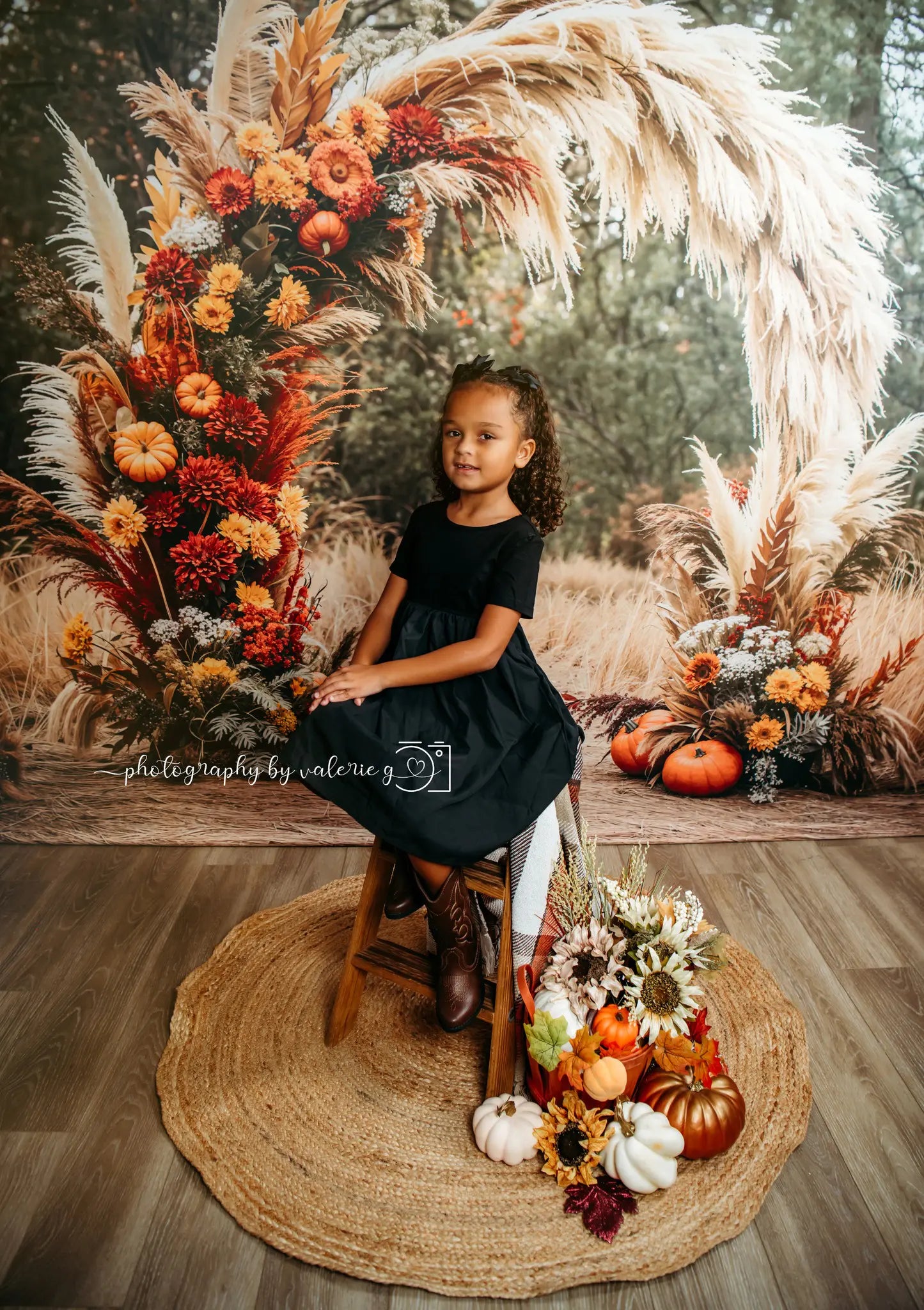 Kate Fall Boho Floral Arch Backdrop Designed by Emetselch