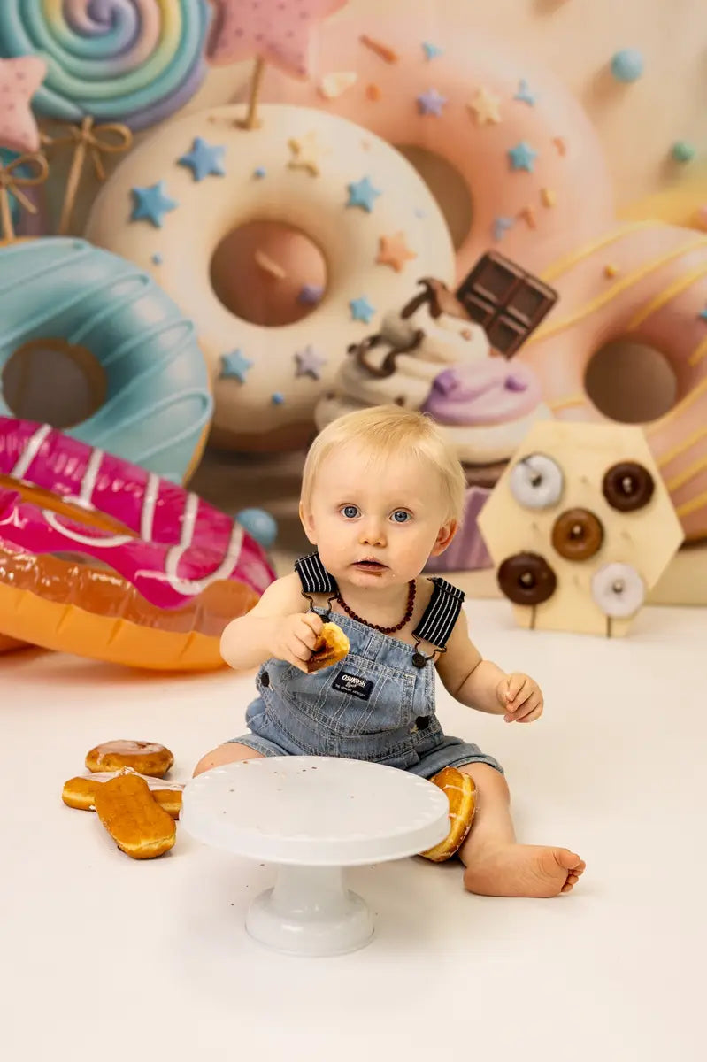 Kate Cake Smash Donut Cupcake Lollipop Pastel Backdrop Designed by Ashley Paul