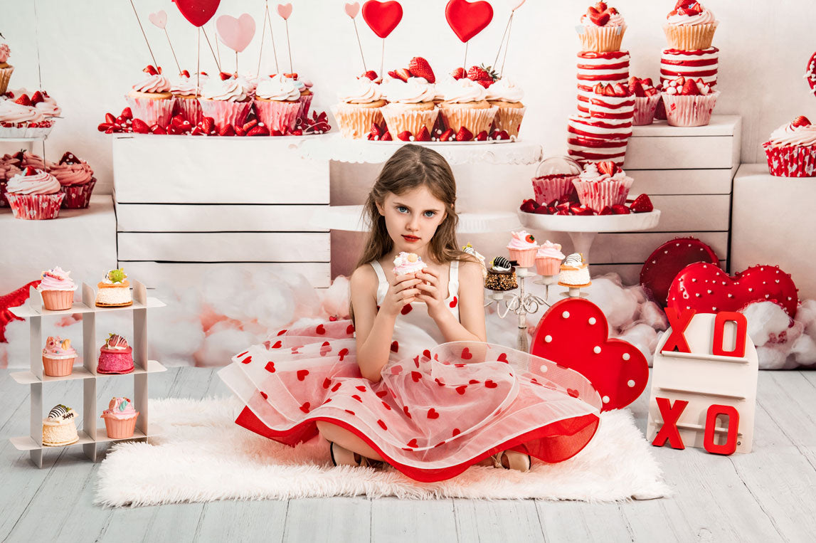 Kate Valentine's Day Pink Heart Cake Shop Photo Kit Photography Backdrops&Props Themed Bundle
