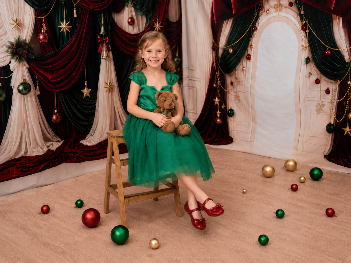 Kate Christmas Bow Archway Draping Photo Kit Photography Backdrops&Props Themed Bundle(US ONLY)