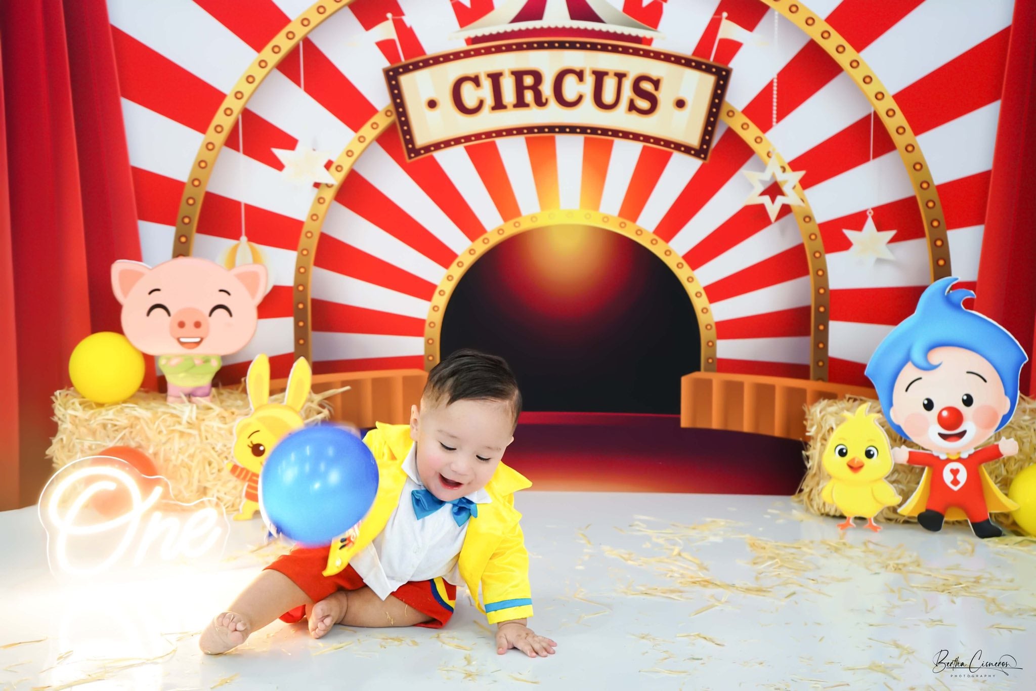 Circus Podium Rode Achtergrond voor Fotografie