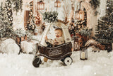 Kate Christmas Arch Garland Snow Trees Printed Backdrop Designed by Emetselch