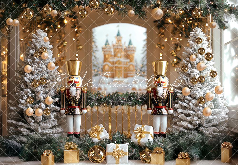 Kate Christmas Tree Nutcracker Wonderland Ornaments Backdrop Designed by Mini MakeBelieve