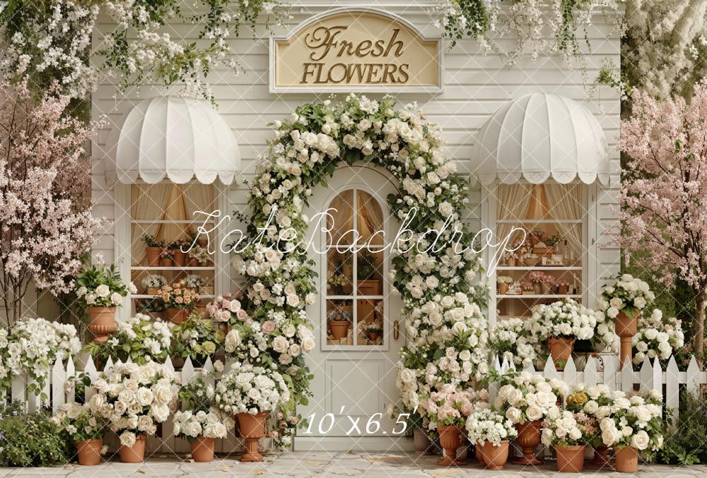 SALE Kate Spring Flower Arch White Shop Picket Fence Backdrop Designed by Emetselch