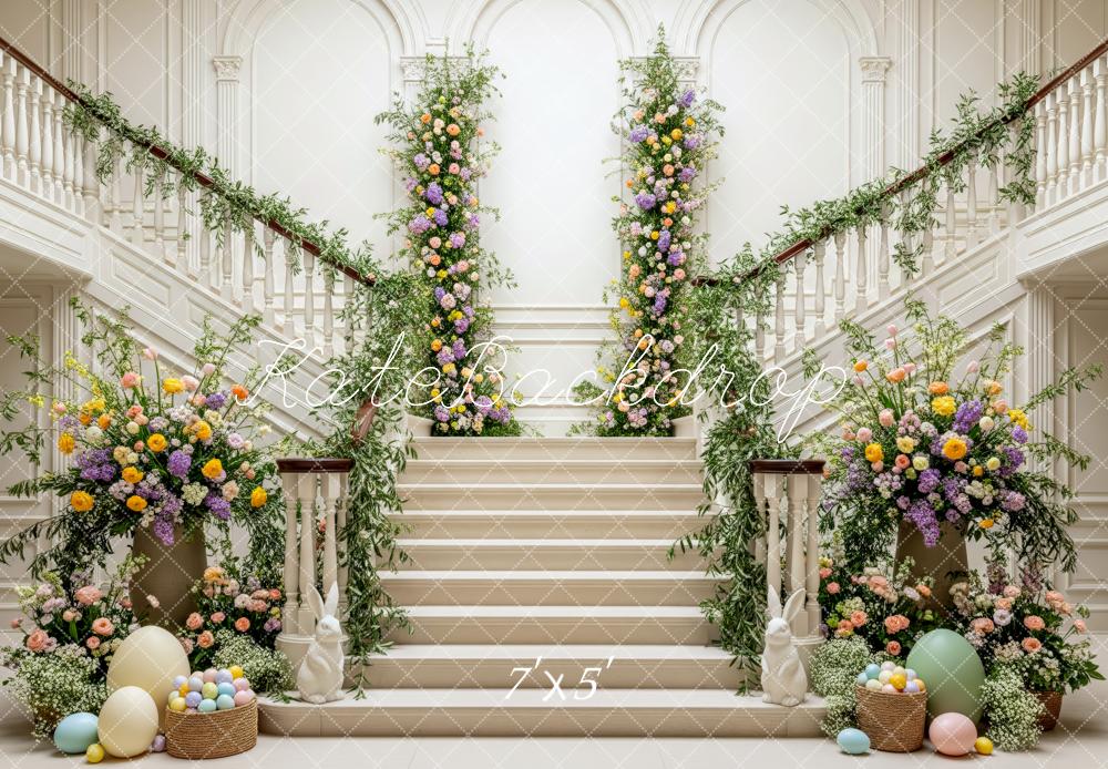 Kate Easter Cascading Stairs Floral Eggs Backdrop Designed by Patty Roberts