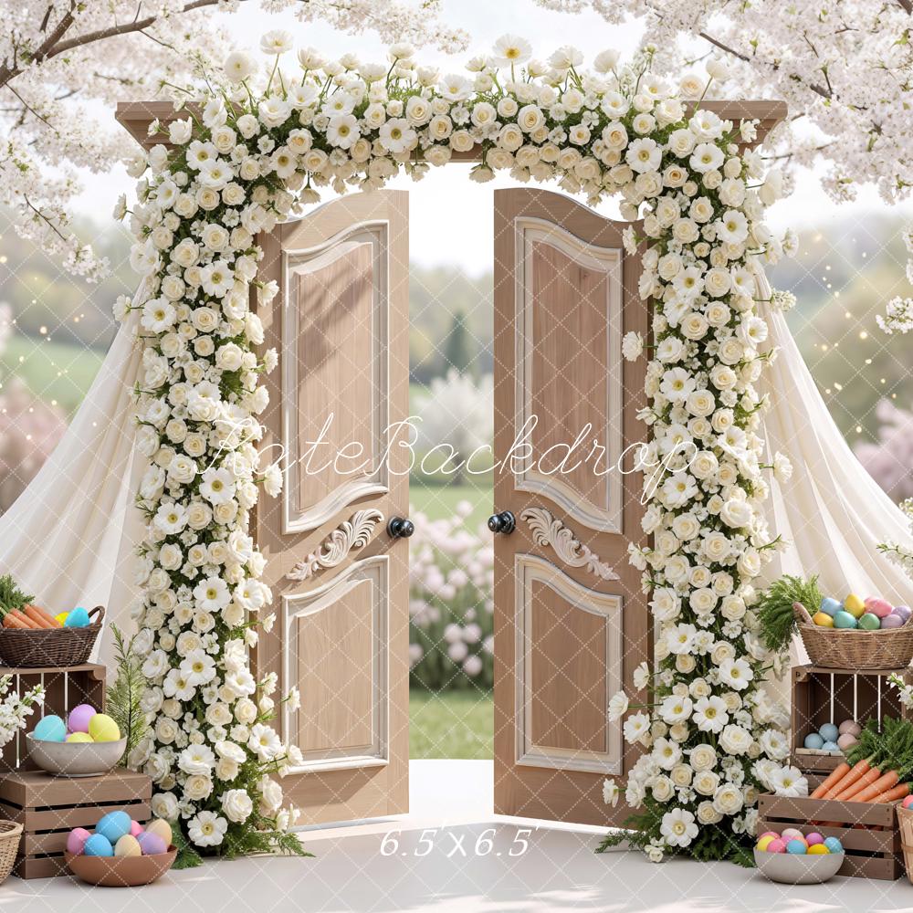 Kate Easter Bunny Flower Arch Door Baskets Backdrop Designed by Mini MakeBelieve