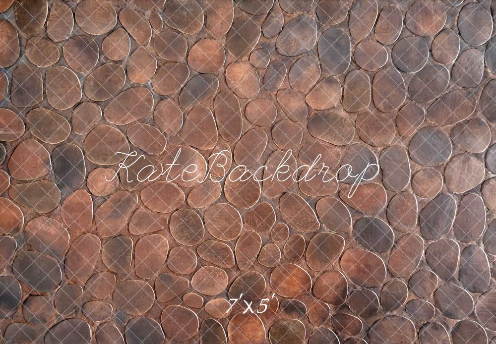 Kate Brown Cobblestone Floor Printed Backdrop Designed by Mini MakeBelieve