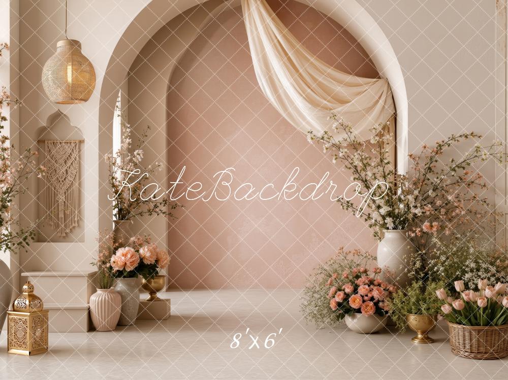 Kate Boho Spring Floral Arch Drapery Printed Backdrop Designed by Ashley Ward