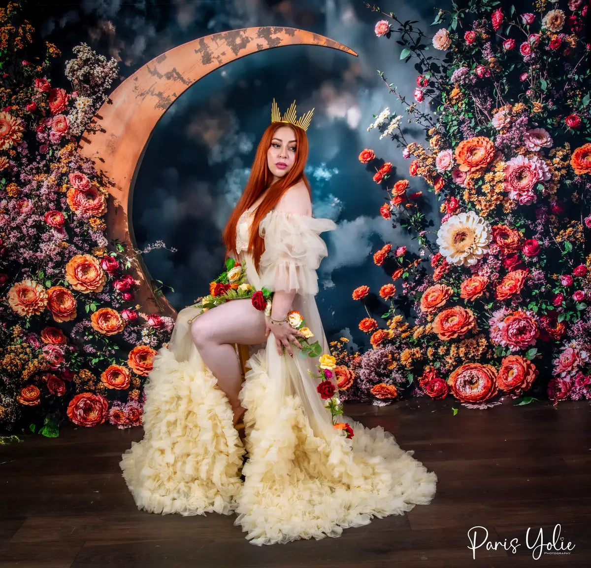 Fondo de media luna floral del Día de la Madre diseñado por Emetselch