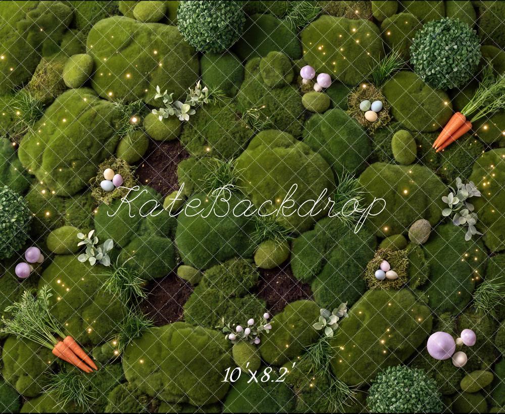 Kate Easter Bunny Moss Carrots Eggs Floor Backdrop Designed by Mini MakeBelieve
