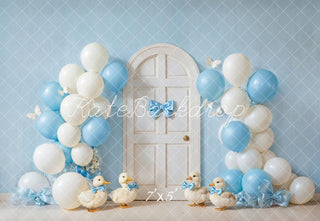 Fondo de Puerta de Patos de Globo Azul Smash Cake Designed by Emetselch