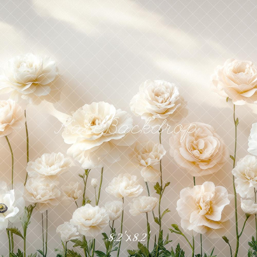 Elegant Soft Ivory Floral Backdrop
